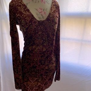 FREE PEOPLE patterned velvet body con dress